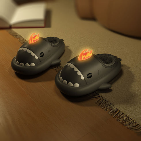 Sharkicks Basic - Hiver, Chaussons Requins Kaiju de Feu, Talon Ouvert